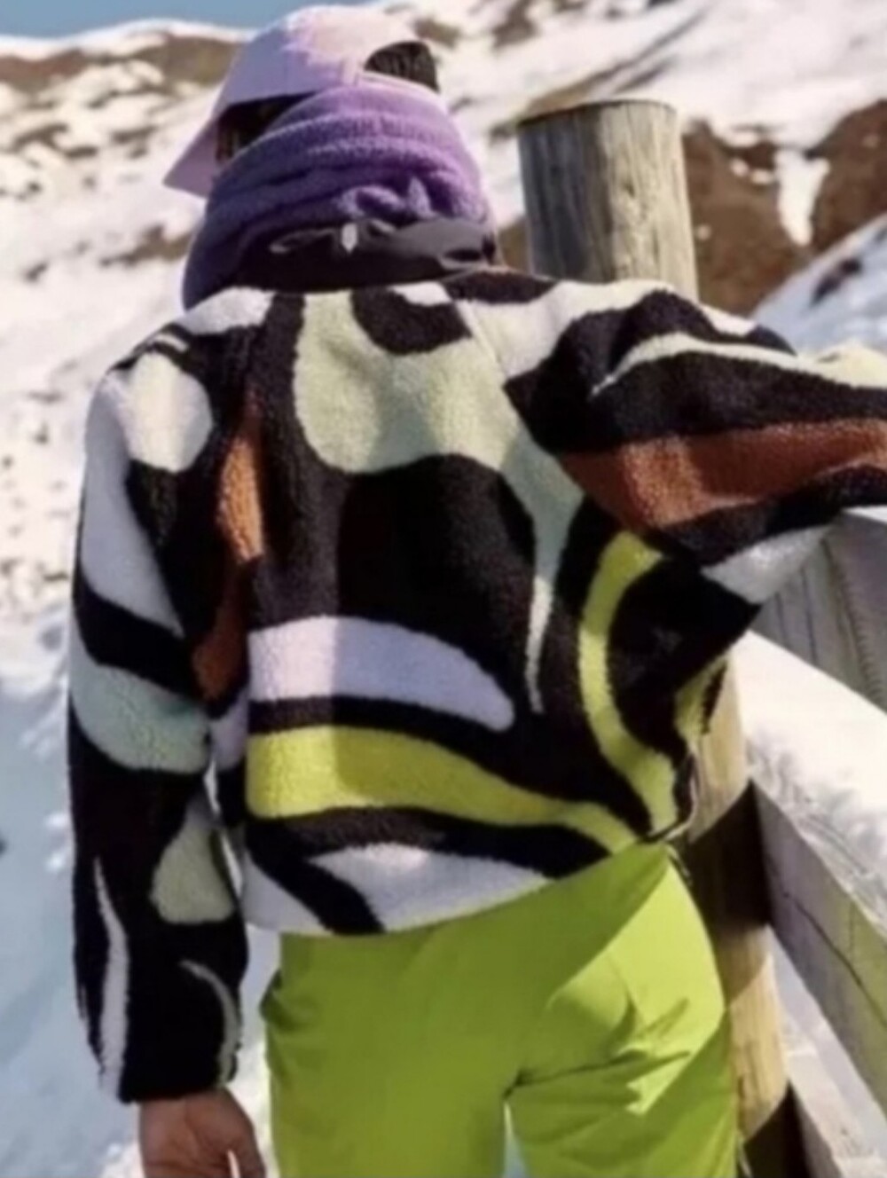 FREE PEOPLE Hit The Slopes In Peruvian Walnut Printed Fleece Jacket S NWOT